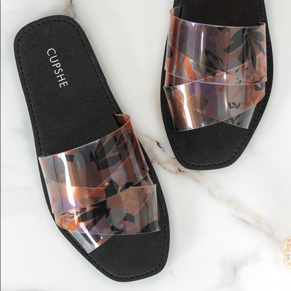 Weekender Tropical Cross Strap Slide Sandals
